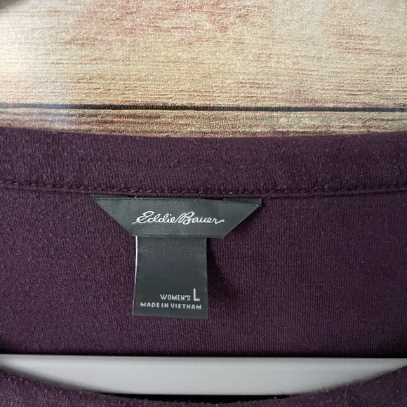 Eddie Bauer Women’s Crew Neck Plum Purple-Sweatshirt Polyester Rayon SOFT Large - Picture 3 of 8